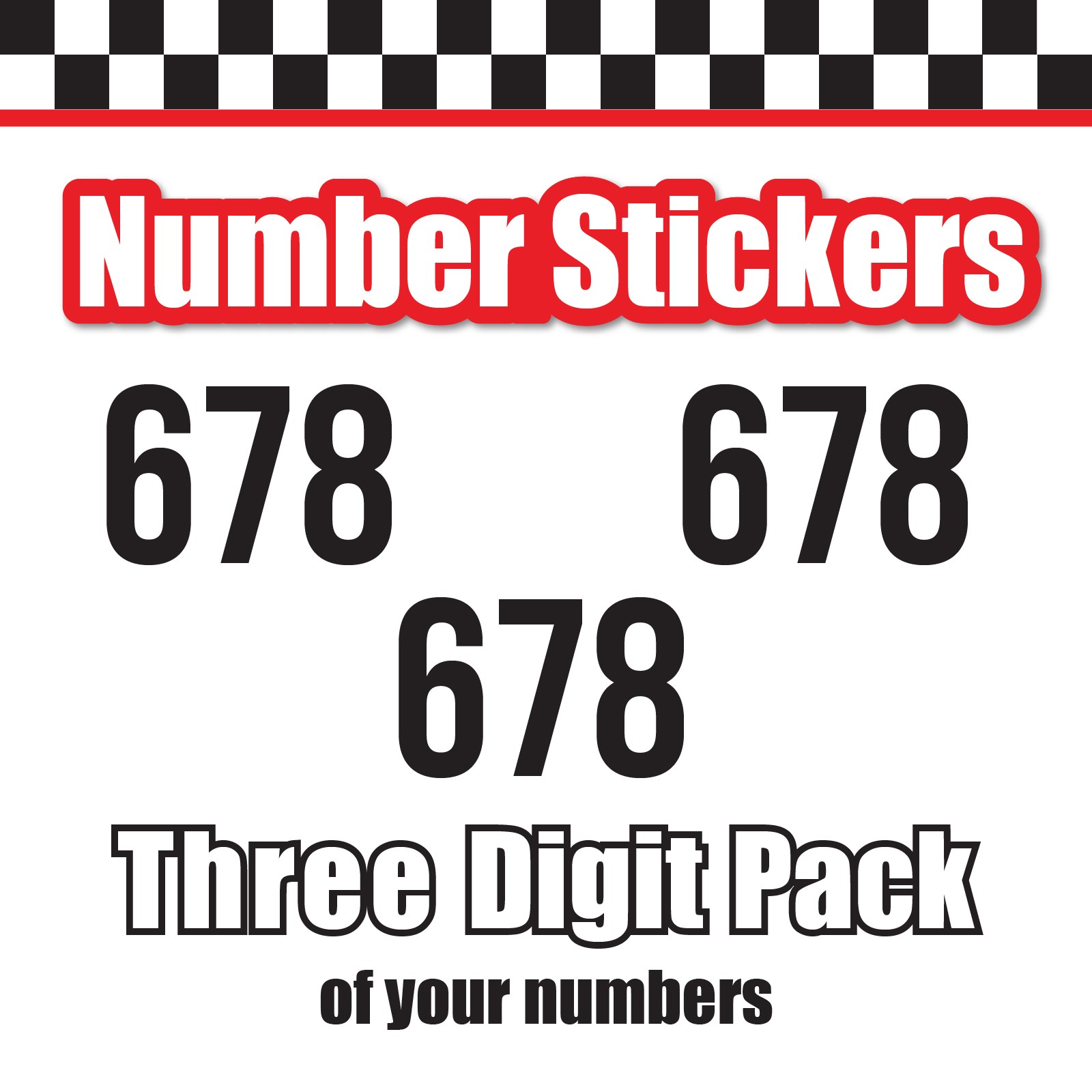 3x 3 Digit Custom Single Number Stickers Decal Locker Door Mailbox Bebas Neue