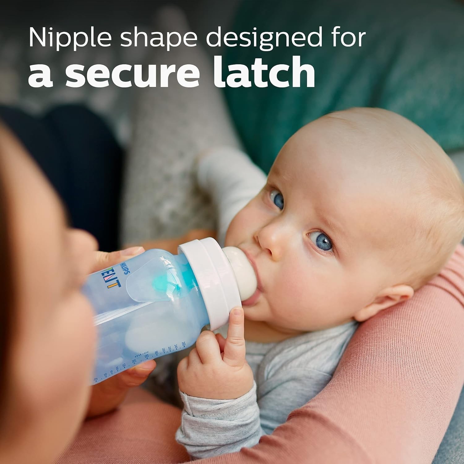 Anti-Colic Bottle with AirFree Vent, 9oz, with Flow 2 Nipples, 1m+, 4pk, Blue, S