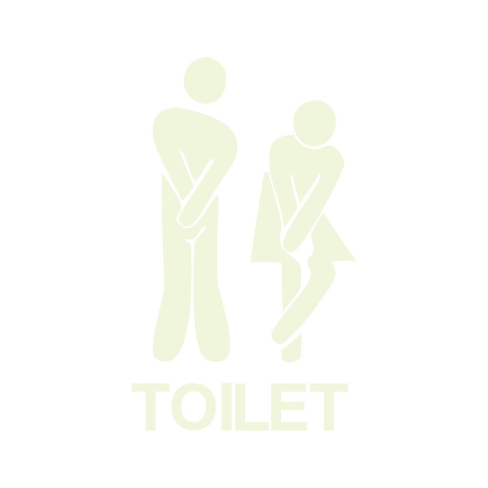 Reusable Glow in the Dark PET Decal 20 x 13 cm Bathroom Toilet Door Sticker