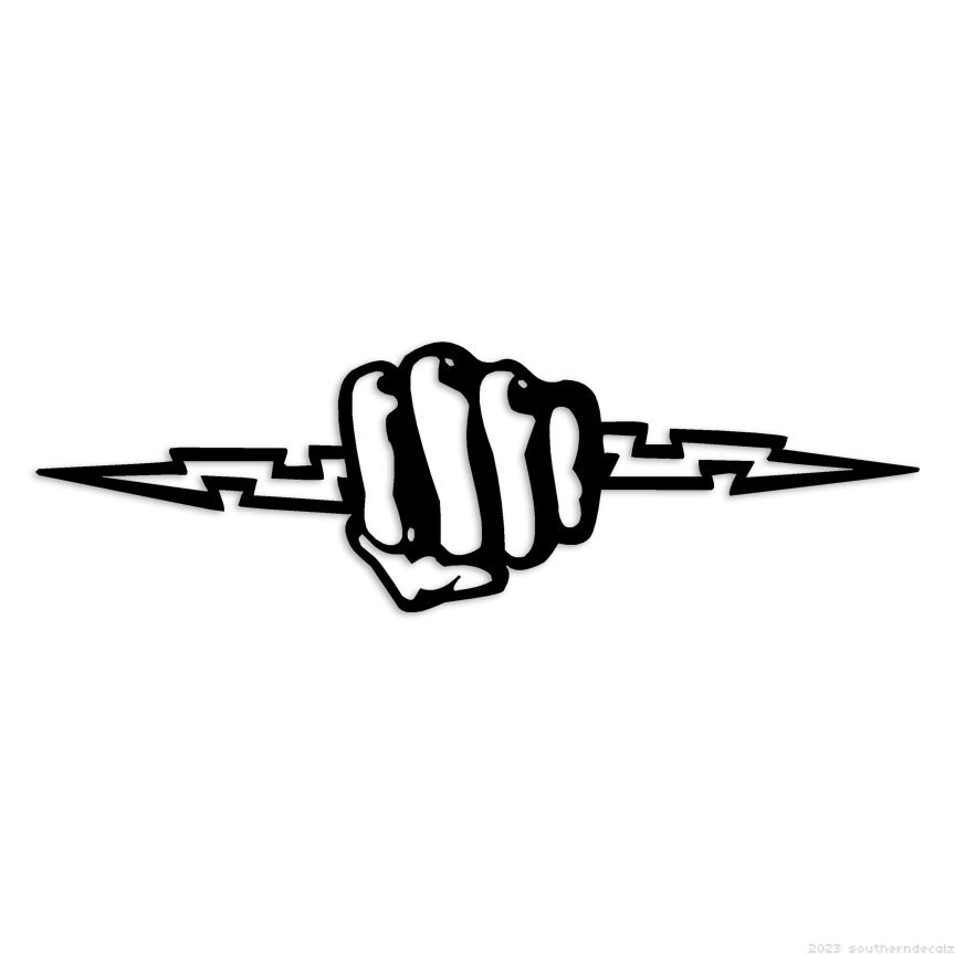Lightning Bolt Fist Zeus – Decal Sticker – Multiple Colors & Sizes – ebn6354