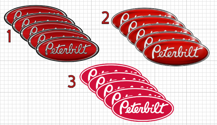 PETERBILT 5 PC HQ Waterproof Decal Sticker Set