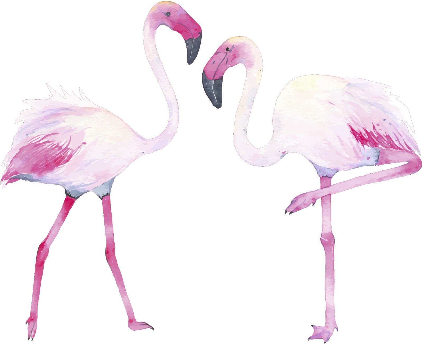 Vinyl Living Room Bedroom Mural Art Love Birds Pink Flamingo Couple Wall Decal