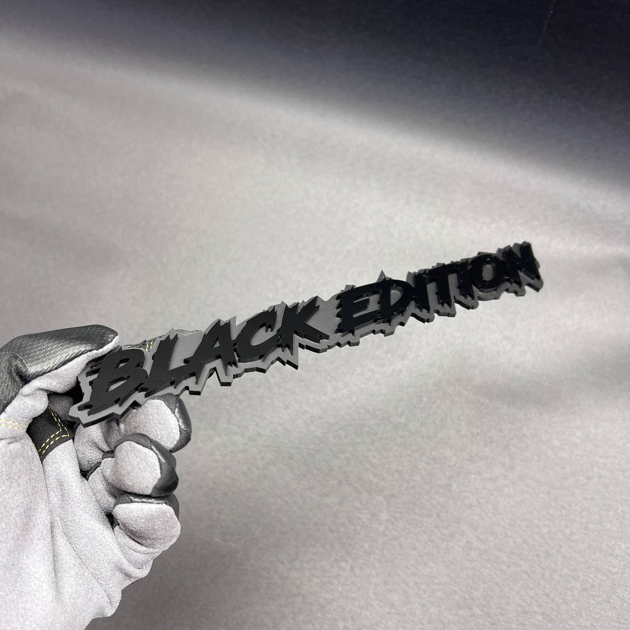 1x BLACK EDITION Custom Text 3D Acrylic Car Emblem Badge Multicolor Laser Cut