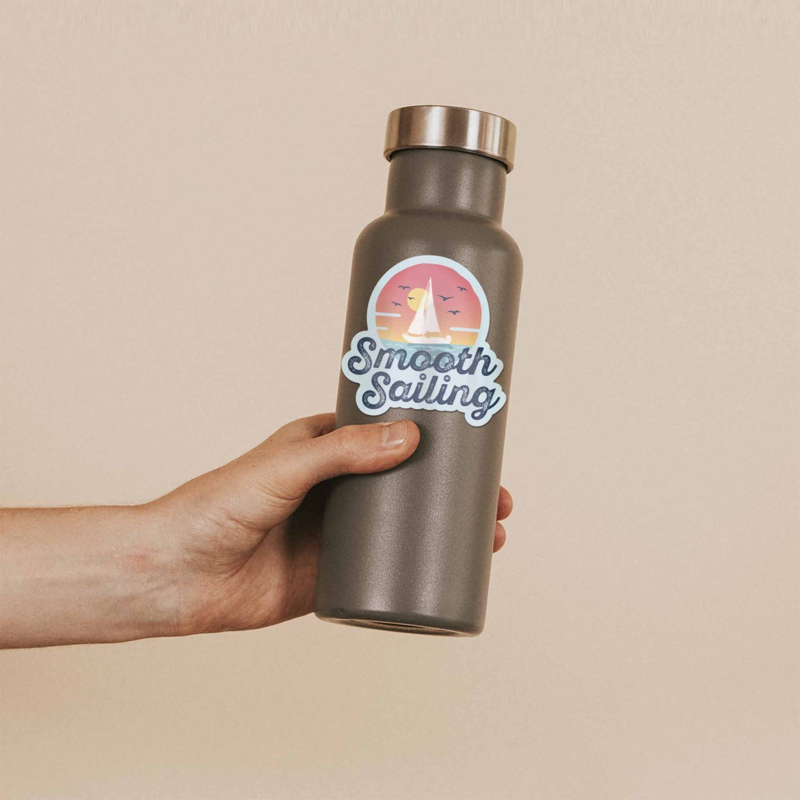 Smooth Sailing Boat Sticker- Fun Decal for Water Bottle & Laptop