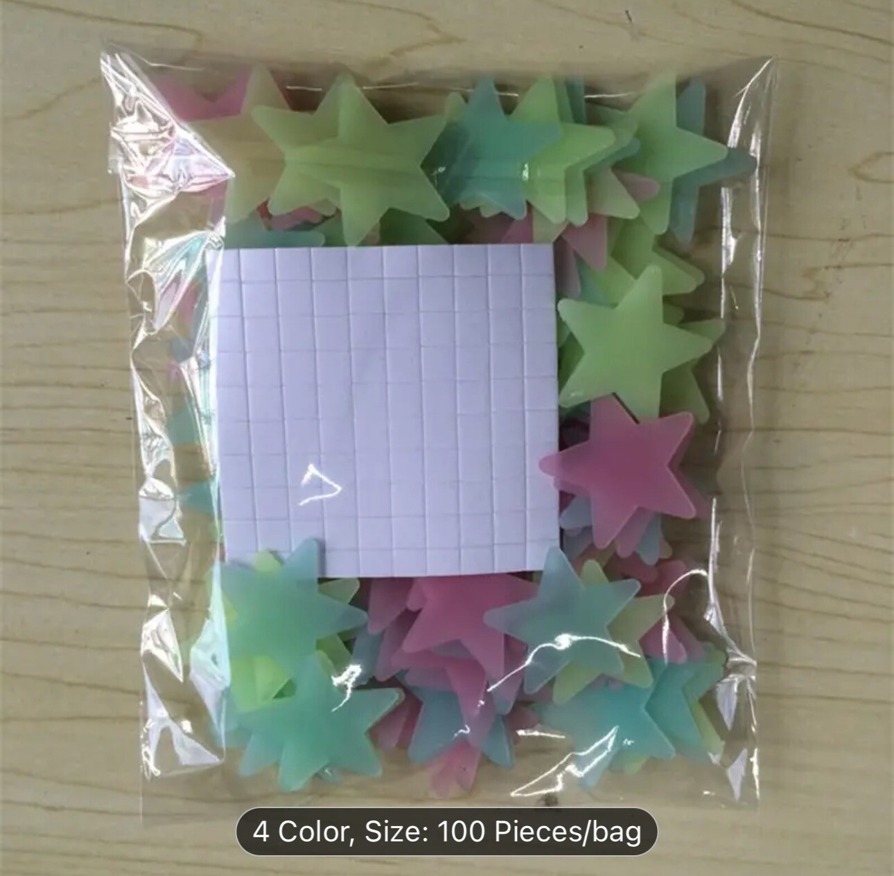 100PCS 3CM Luminous Star Wall Sticker Luminous Fluorescent 3D Kids Bedroom