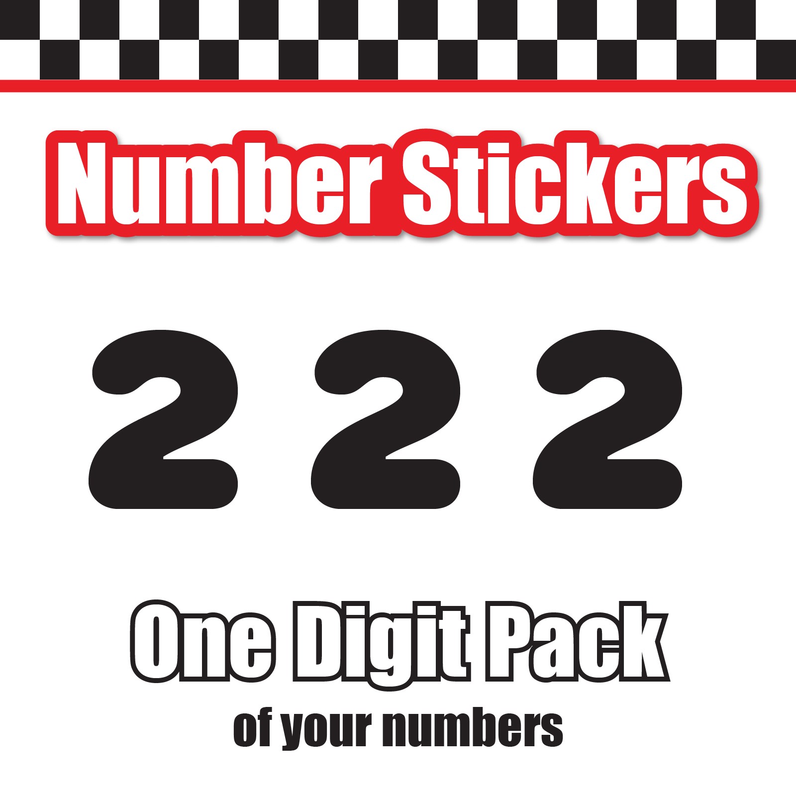 3x 3 Digit Custom Single Number Stickers Decal Locker Door Mailbox Rounds Black