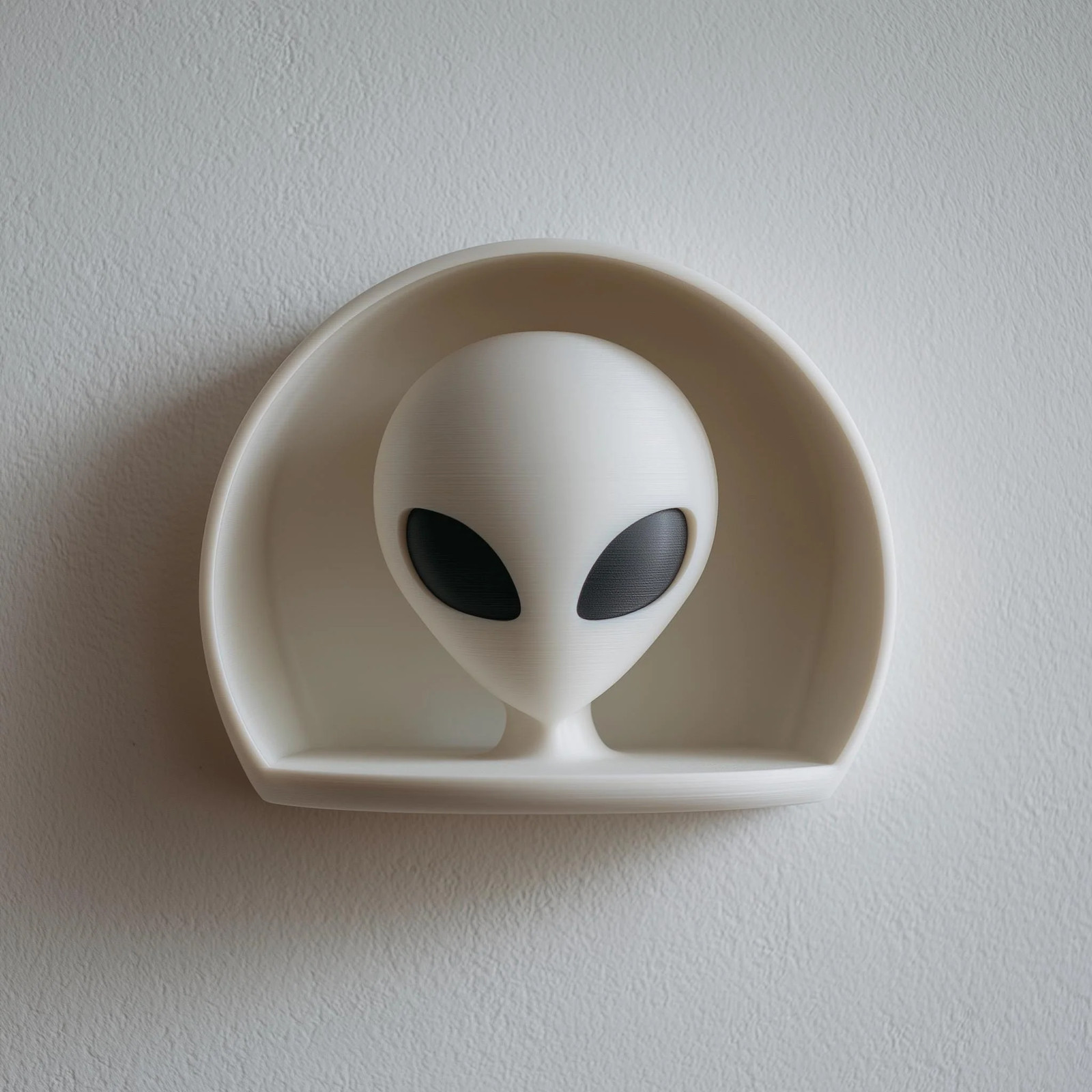 3D Printed Alien Wall Niche Decor | Minimalist UFO Shelf Sculpture for Bedroom,