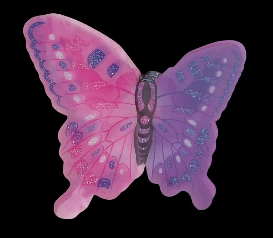 Butterflies Pop-Up Stickers Crafter's Square 4 pc Colorful 3D Butterfly Glitter