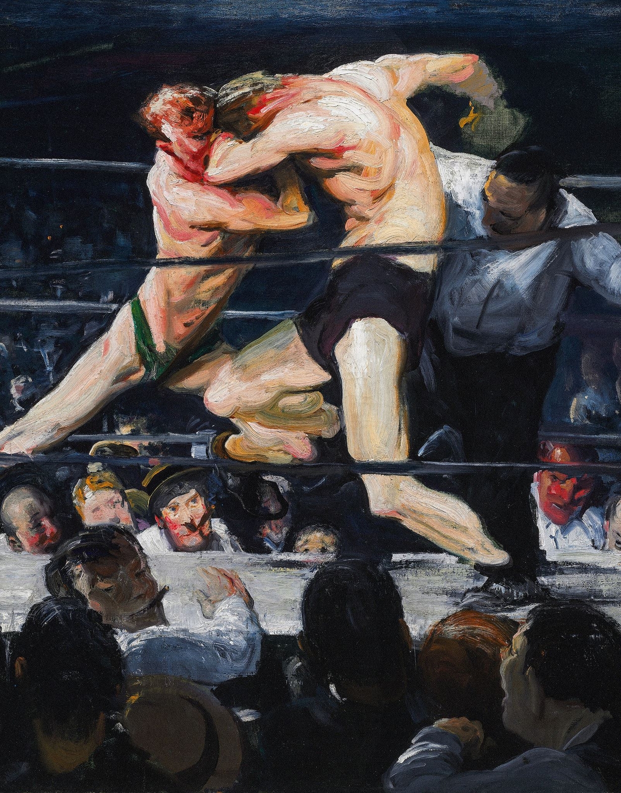 Boxing Match Painting Artwork Wall Mural. Stag at Sharkey's (1909) painting by G