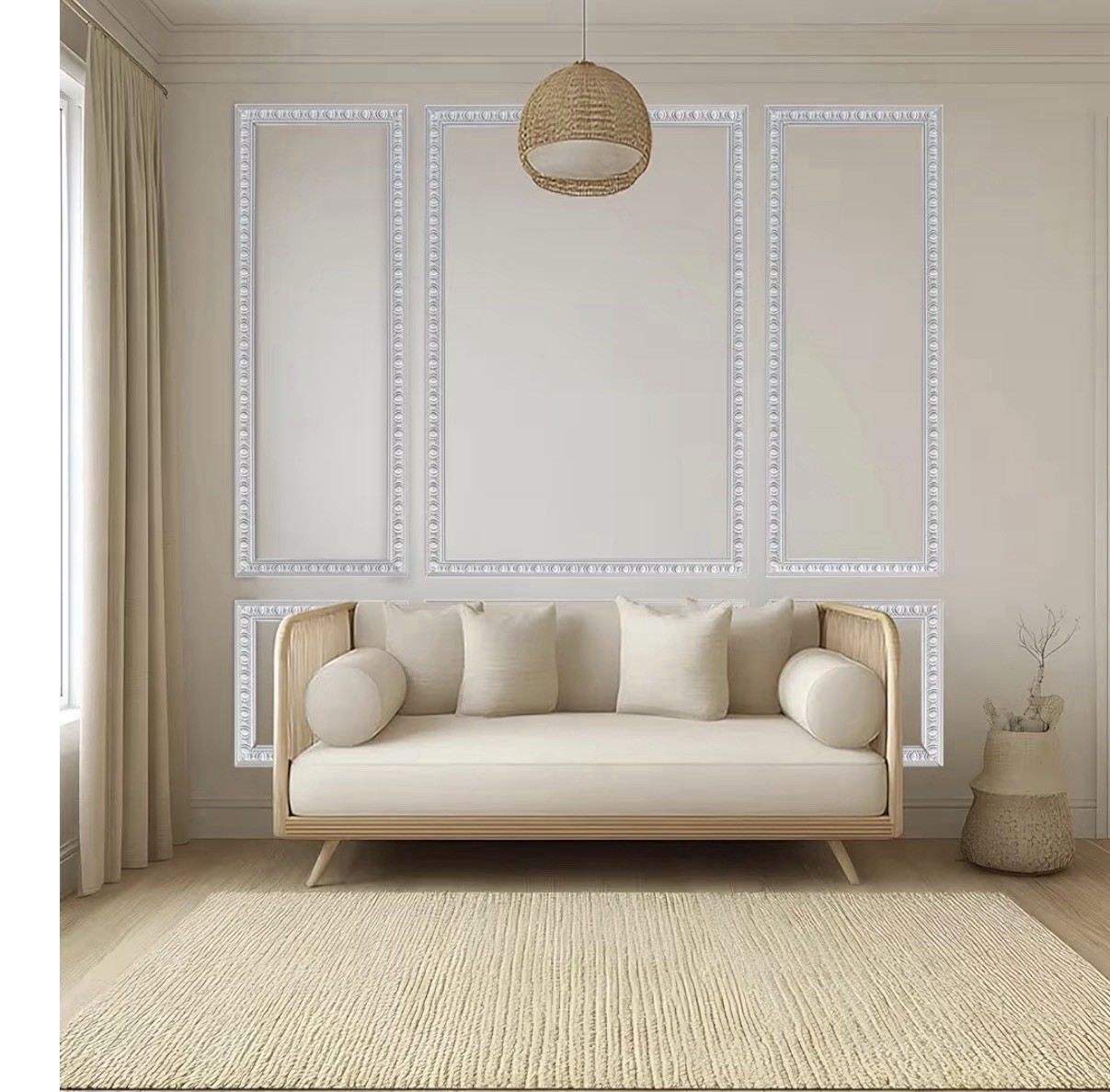 3 Pack Peel & Stick Wall Molding Kit Self Adhesive Decorative Trim Panels