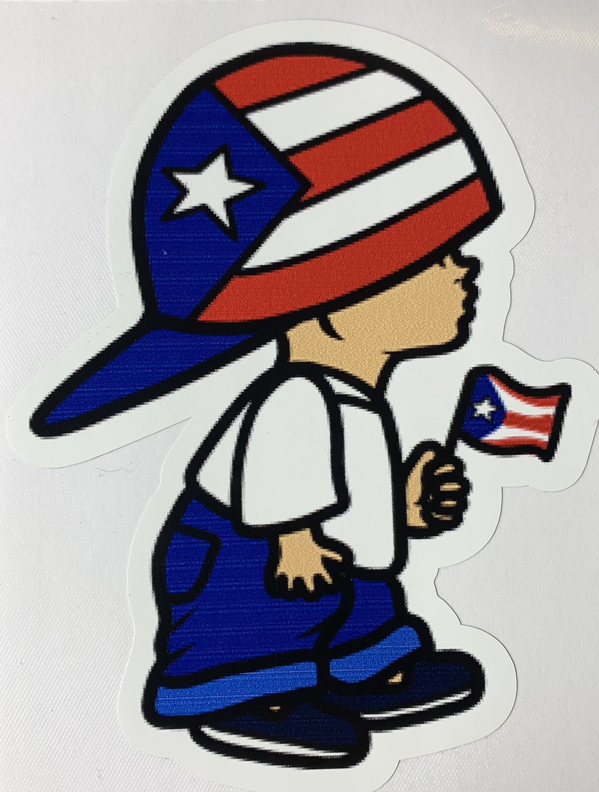 PUERTO RICO KID BOY car bumper sticker decal 3" x 5"
