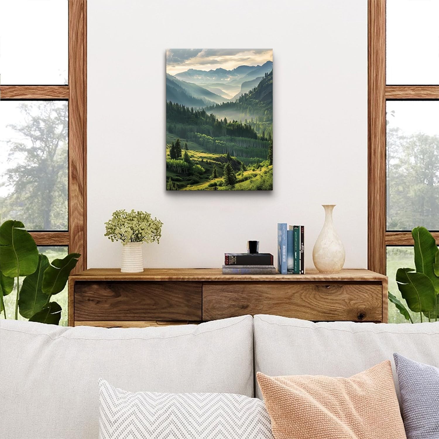 Mountain Wall Art for Living Room Sunrise Forest Wall Art Trees Pictures Wall…