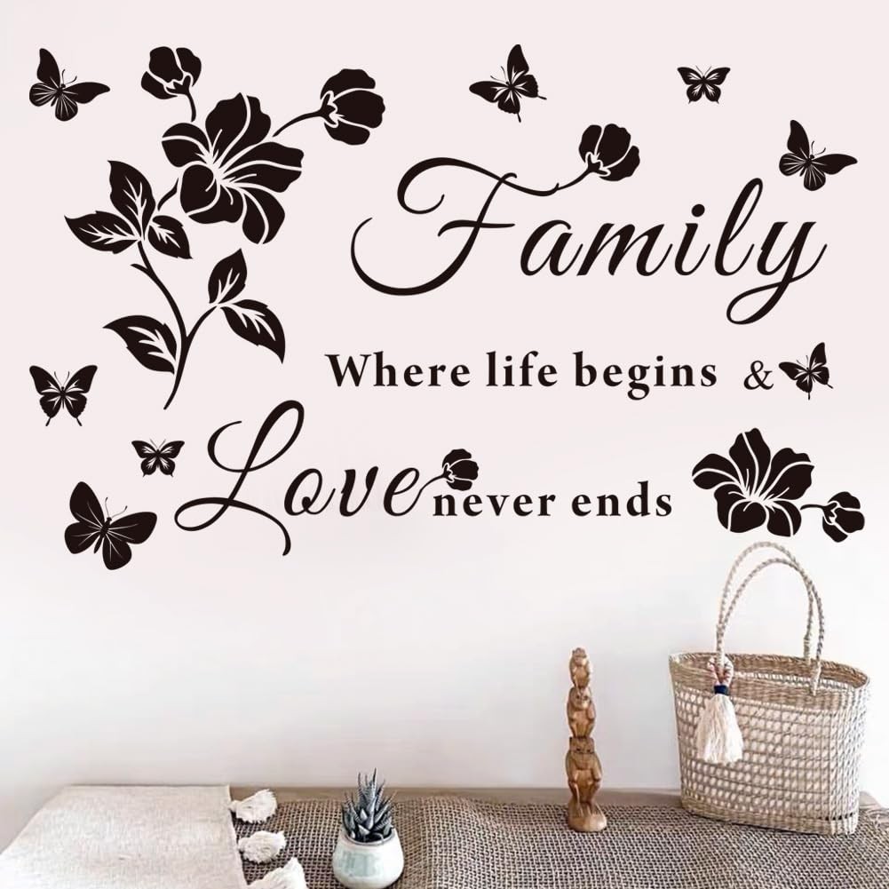 Family Wall Decals Quote Sticker Living Room Bedroom Decor Vinyl 29x19in