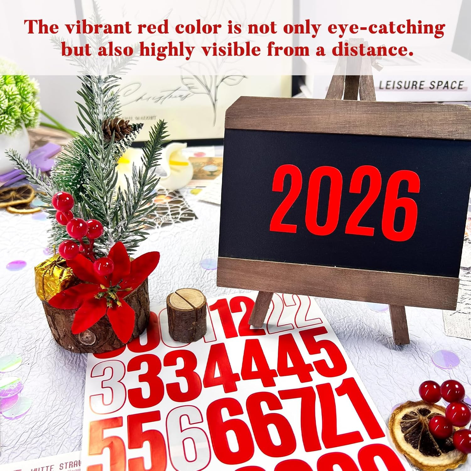 300 Number Stickers, 10 Sheets 2 Inches Self-Adhesive Vinyl 0-9 Decals for Scrap