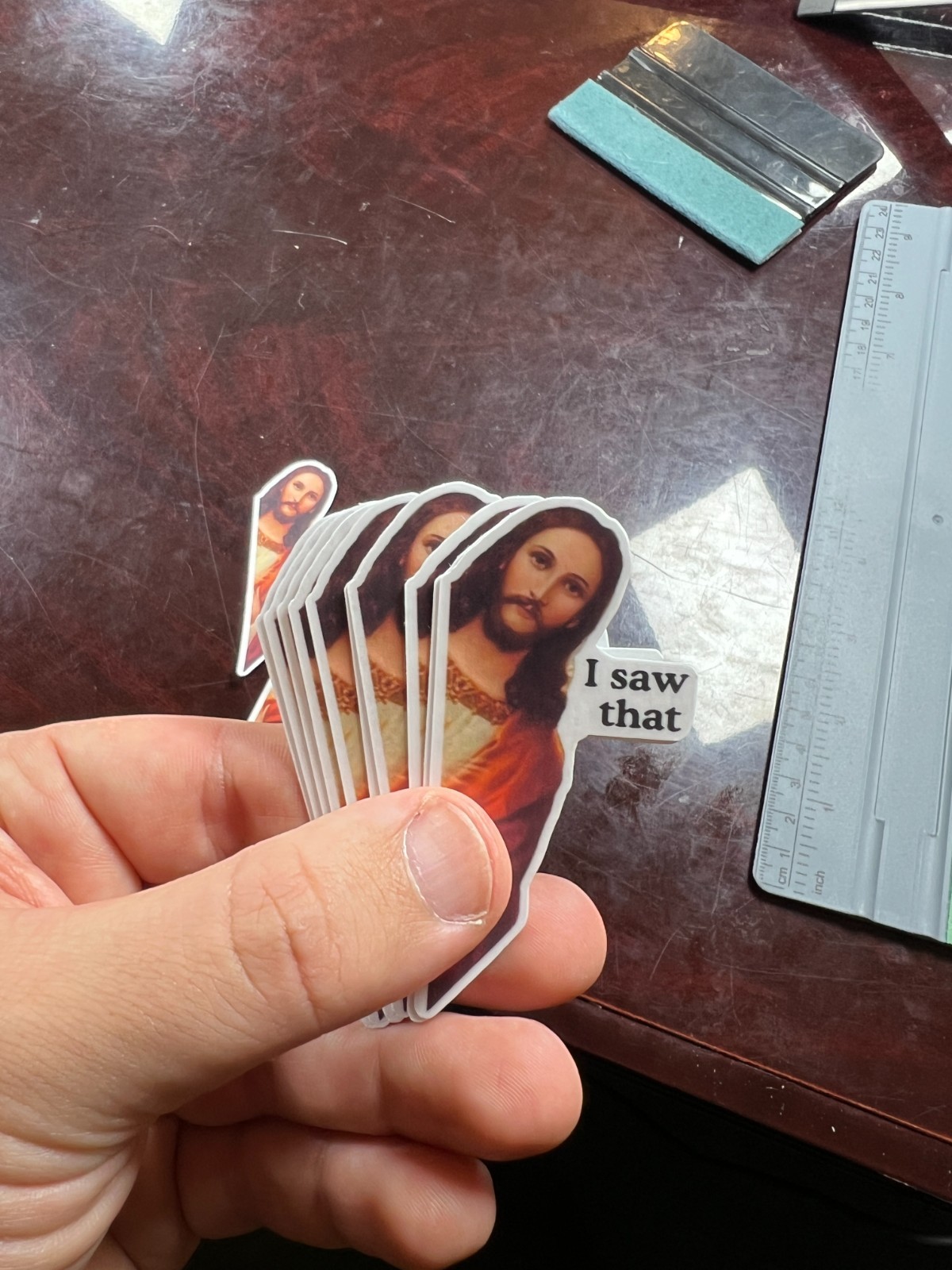 JESUS I SAW THAT FUNNY VIRAL MEME STICKER WATERPROOF VINYL DECAL DIE CUT NEW