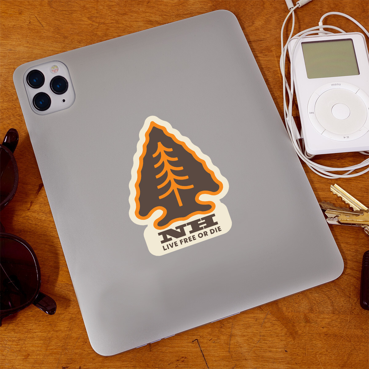 Vinyl Sticker; New Hampshire Arrowhead State Pride Die Cut Vinyl Sticker
