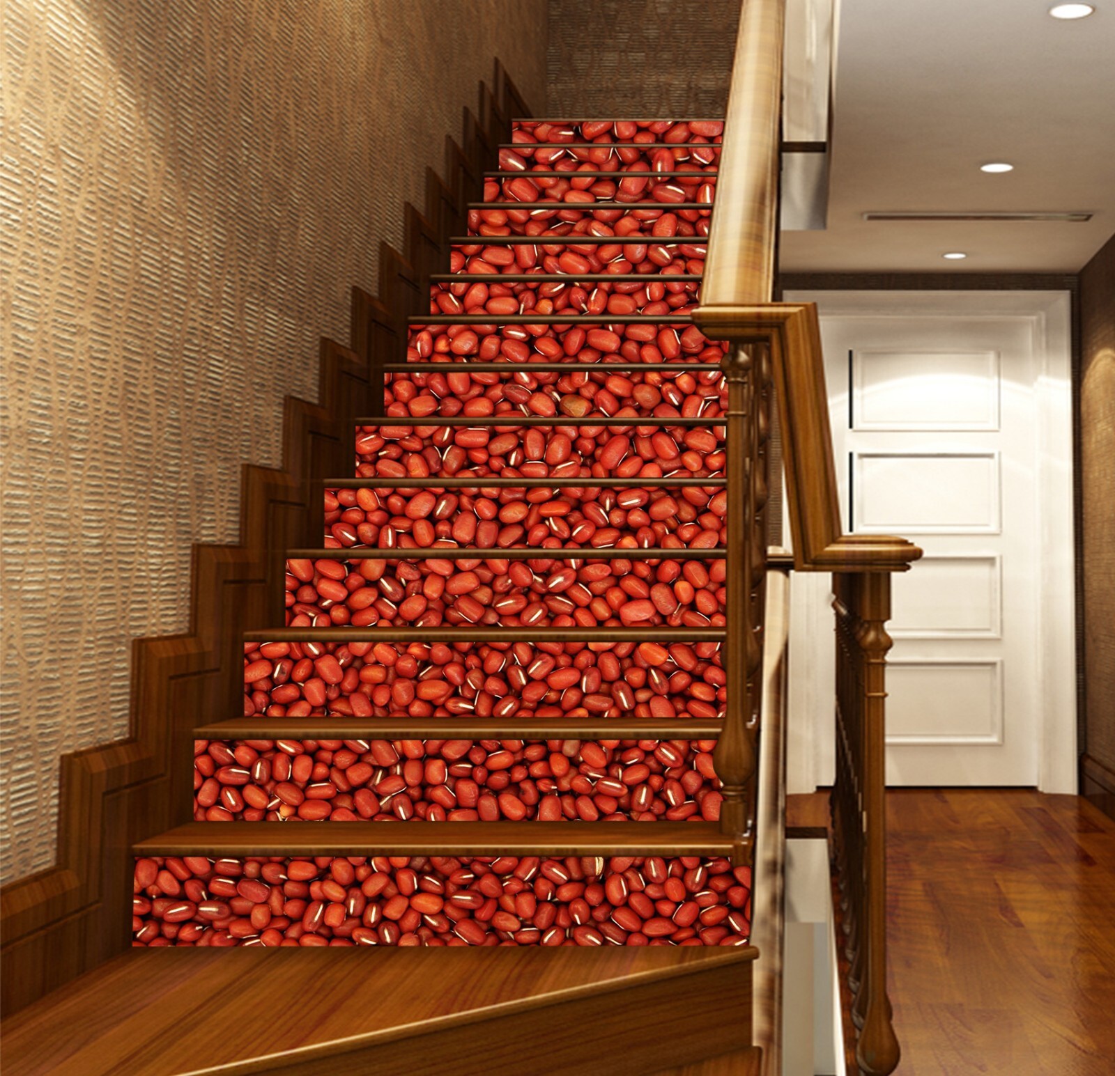 3D Red Beans AZ999 Stair Risers Decoration Mural Vinyl Wallpaper Kay
