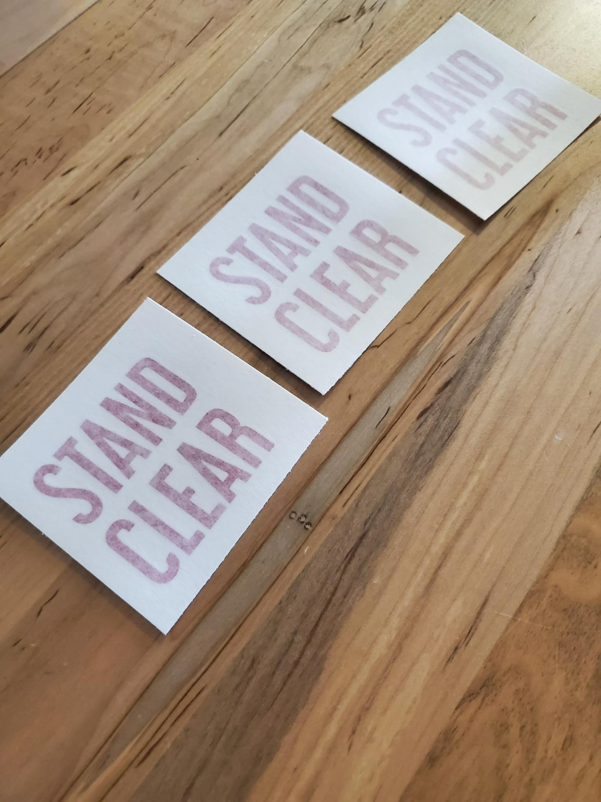 terramite T5C STAND CLEAR Decals Stickers Gloss RED 2.5×2.5" (3) Fast USA