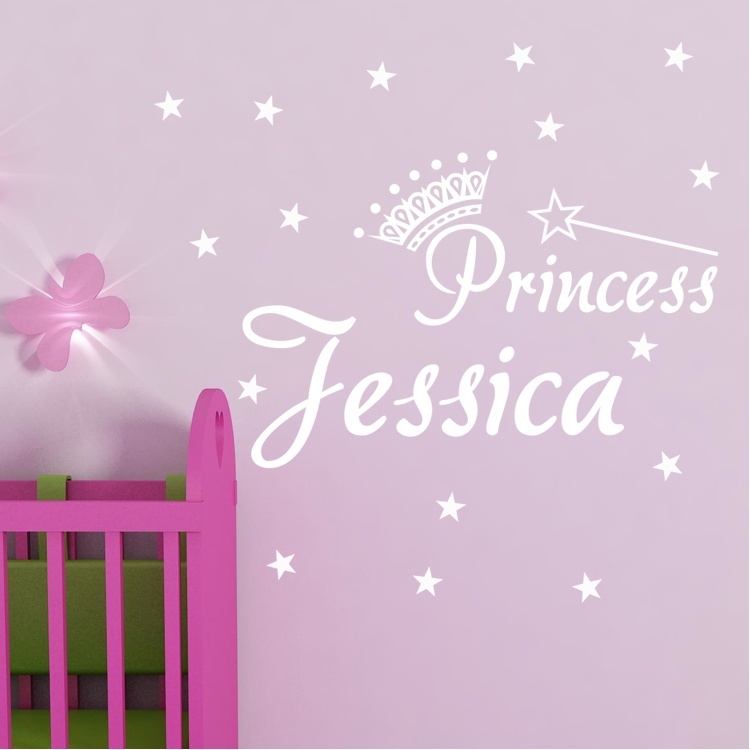 CUSTOM PERSONALIZED GIRL CHILD NAME PRINCESS TIARA CROWN Vinyl Wall Decal Decor