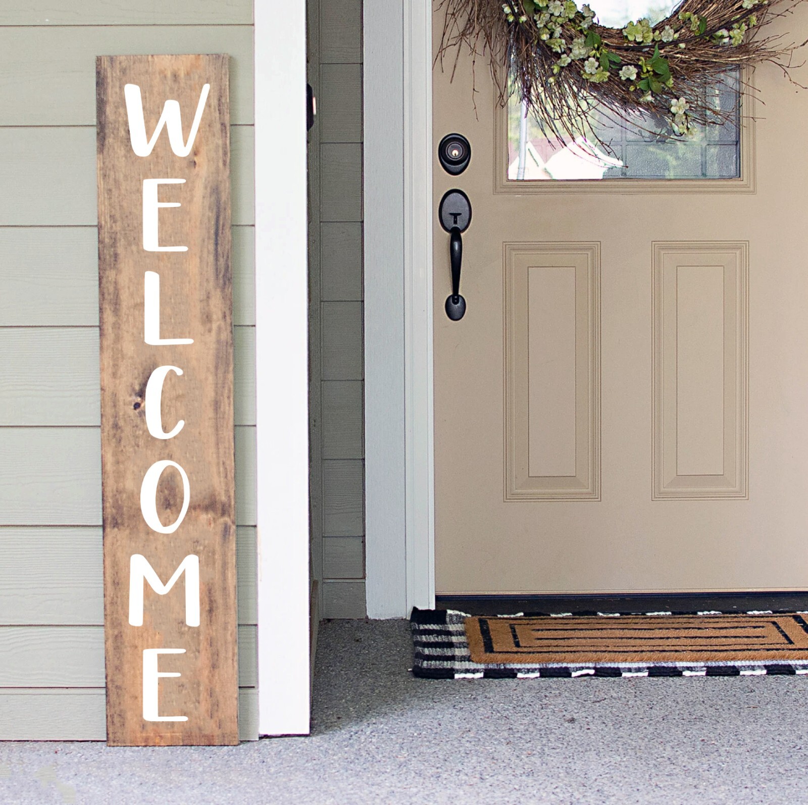Welcome Vertical Vinyl Decal V10 – Front Porch Home – Die Cut Sticker