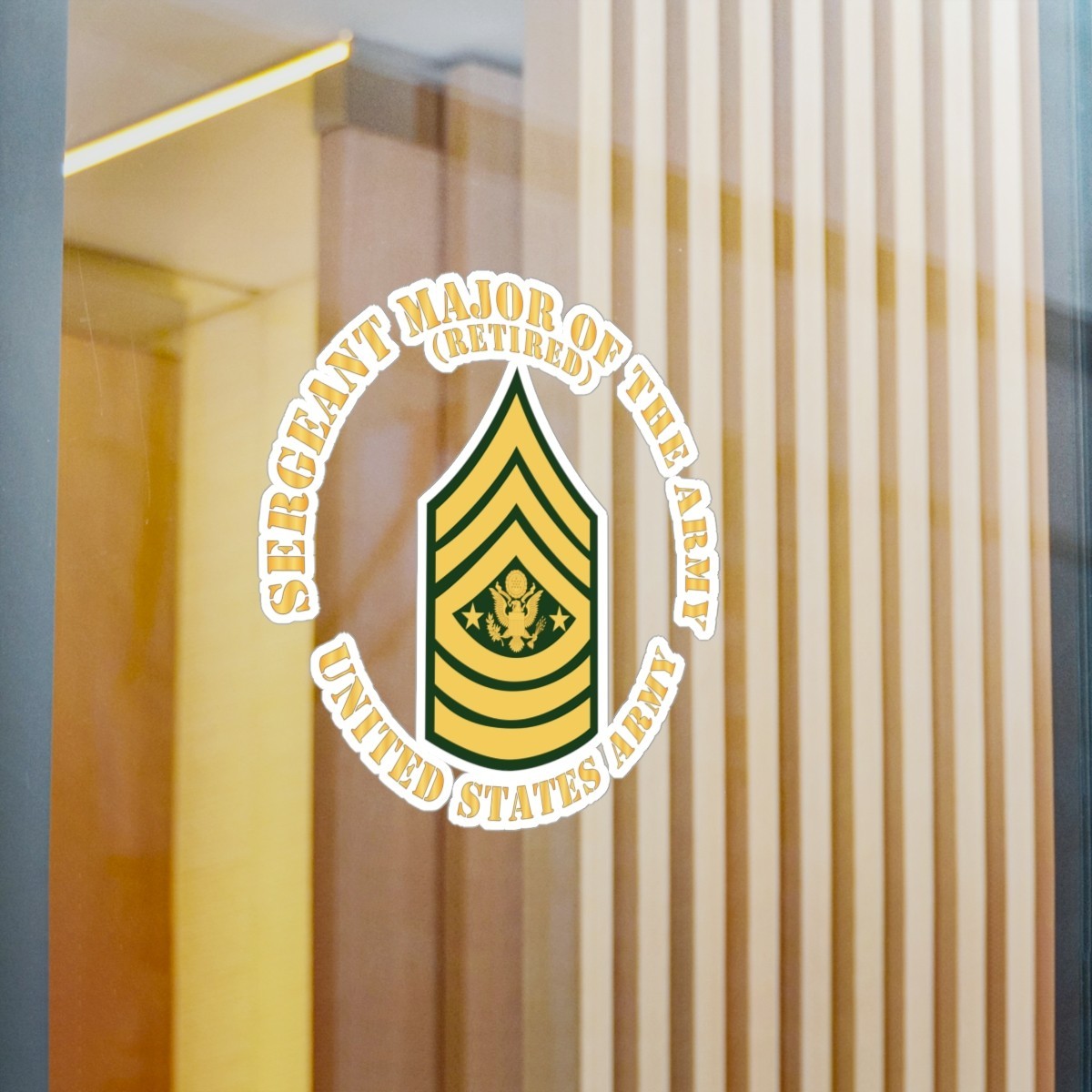 Kiss-Cut Vinyl Decals – Army – Sergeant Major of the Army – SMA – Retired – Flat