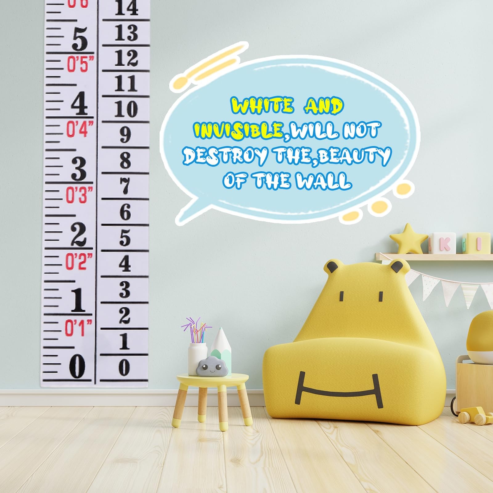 Tatuo Growth Chart Wall Labels Height Indicator 1 Count (Pack of 1), White