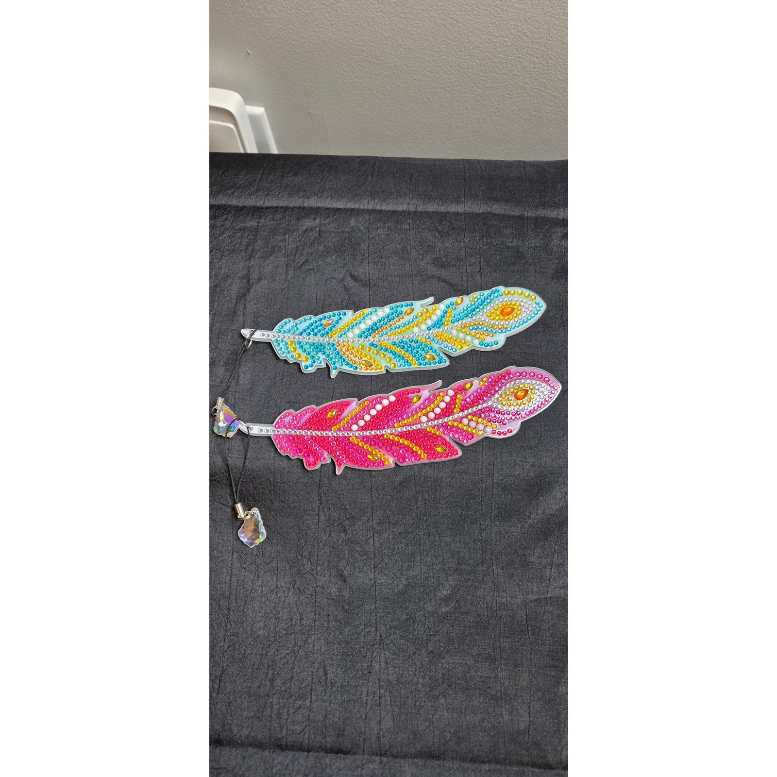 Diamond Painted Feather Bookmarks