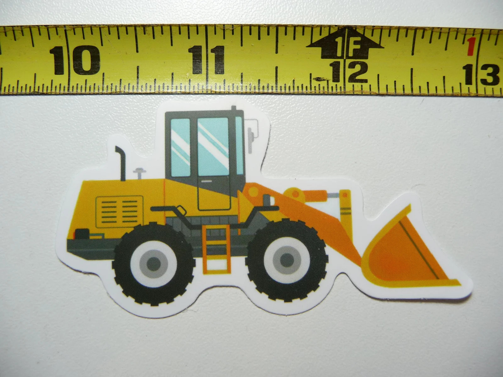 FRONT END LOADER RIGHT FACE SMALL STICKER DECAL FUN FUNNY CONSTRUCTION VEHICLE