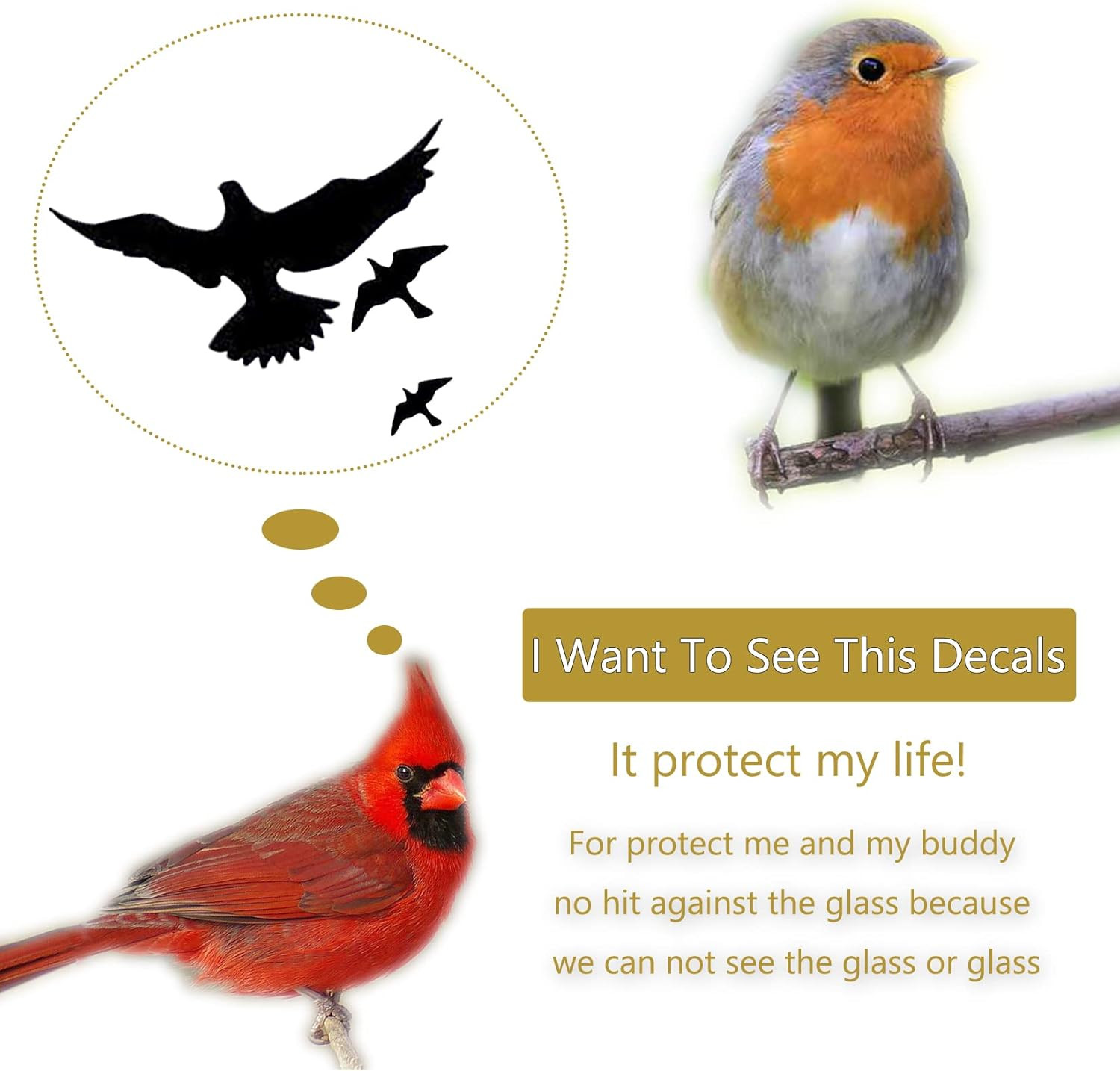 Anti-Collision Window Bird Stickers Decals Glass Door Protect and save Bird Stri