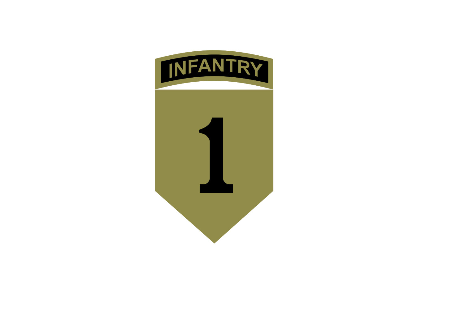 1st Infantry Division with INFANTRY TAB Vinyl Window Decal/Sticker Olive/Black