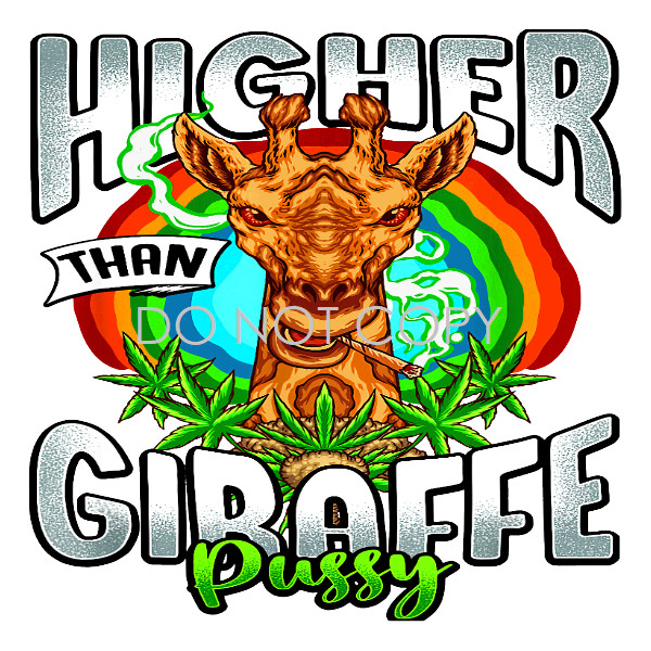 Higher Than Giraffe Sticker Weatherproof Vinyl UV Safe 420 Cannabis Weed dank