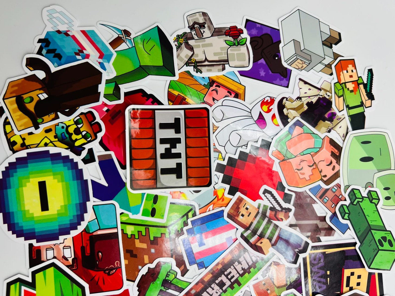 100 piece Minecraft Stickers Decals Set for Kids Adults, Waterproof Pixel