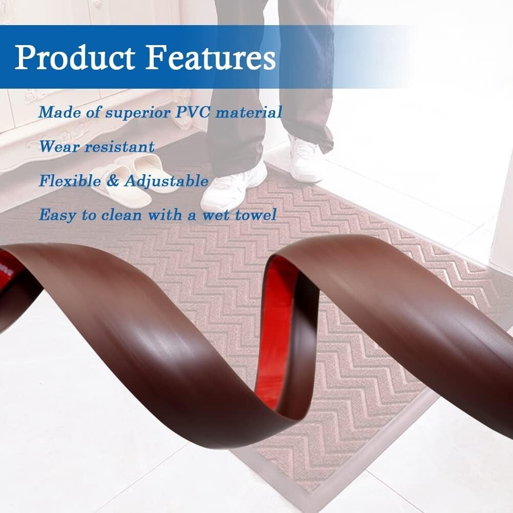 Self Adhesive Carpet & Flooring Transition Strip – PVC Threshold Trim – 6.56ft