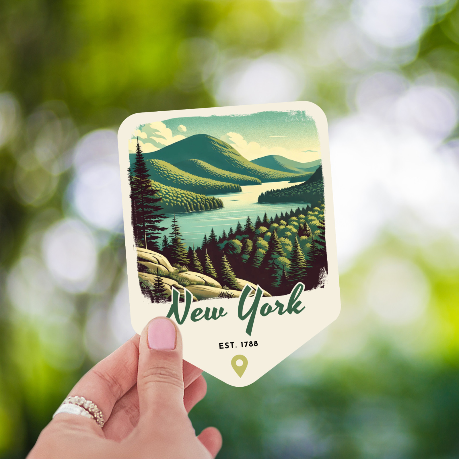 New York State Sticker Retro Travel Vinyl Decal for Laptop Water Bottle Car