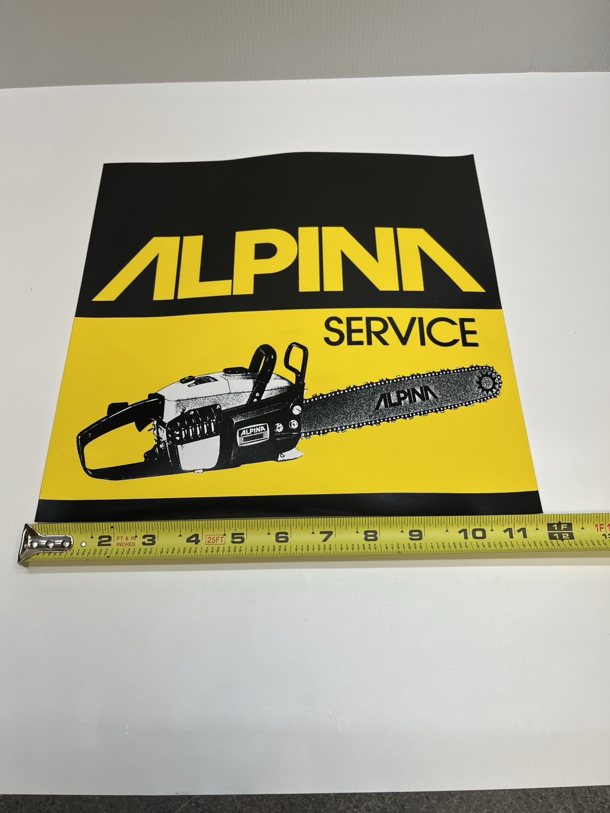 2 Vintage ALPINA Service Dealer Chainsaw Decals 11 3/4” Square Decal Glossy