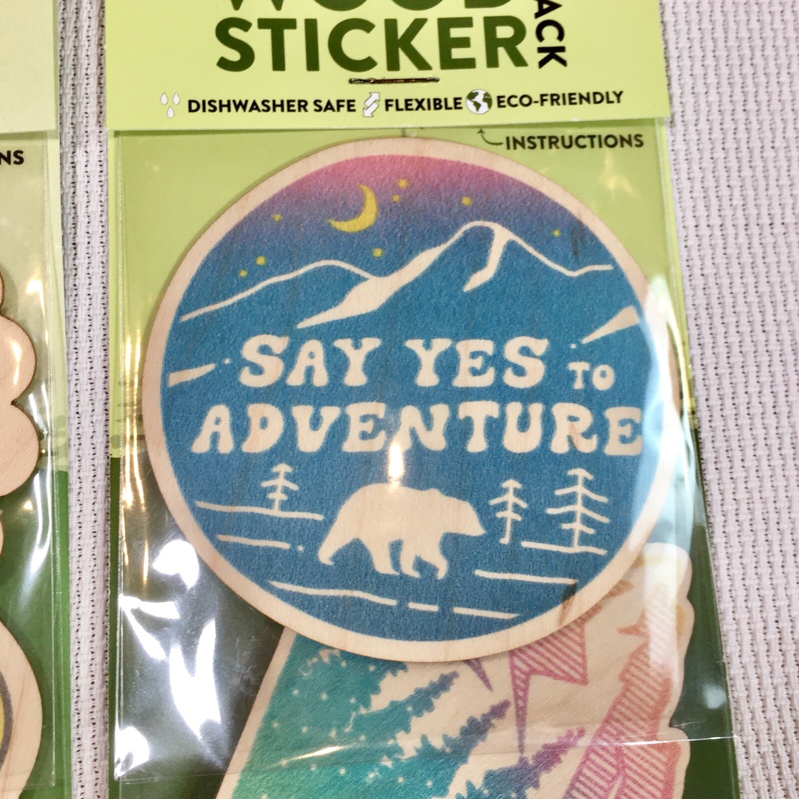 Dust City Wood Stickers Eco-Friendly Set Adventure Good Vibes Nature Hiking New