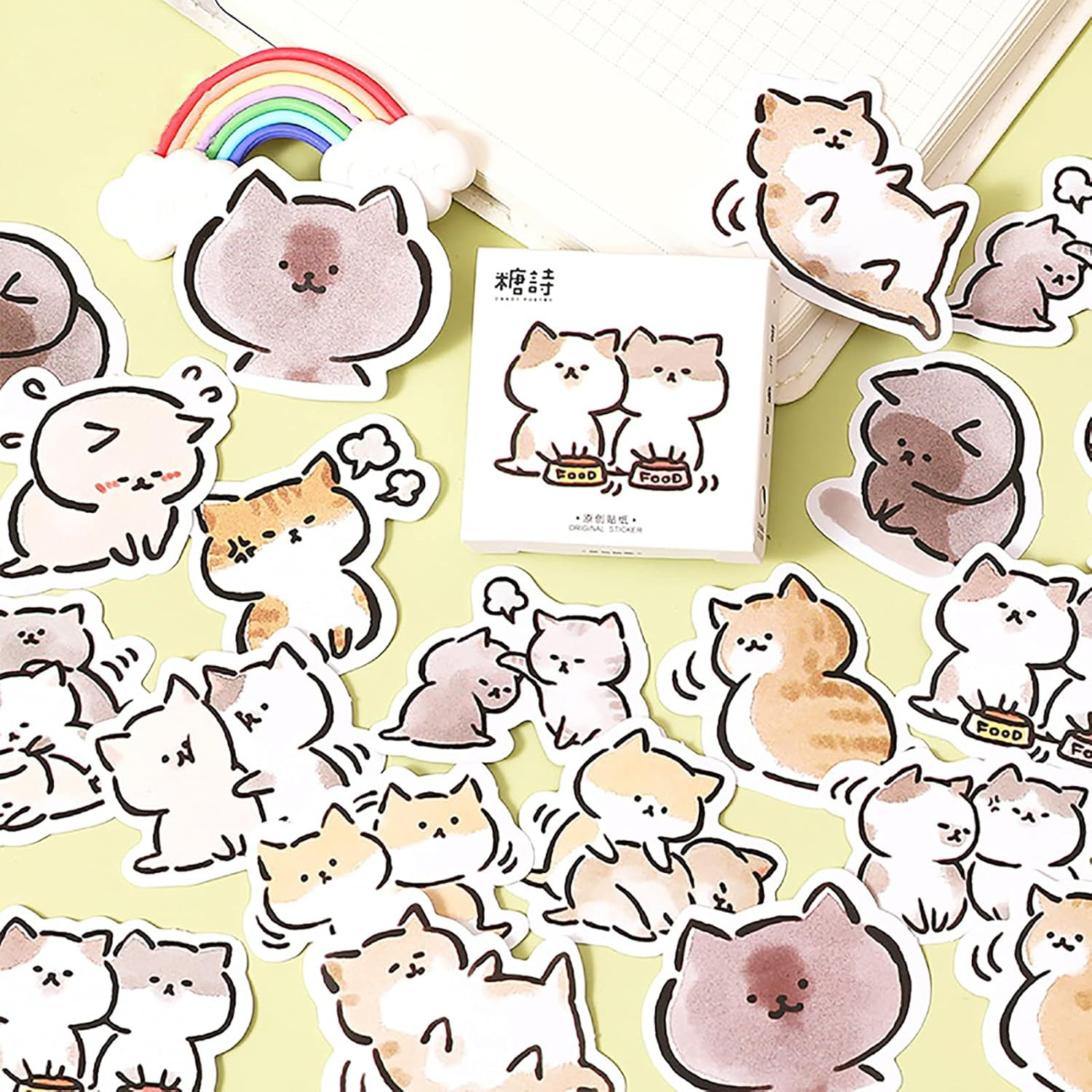 Small Size Laptop Stickers, 45Pcs Boxed DIY Cute Pets Animals Stickers for Lapt