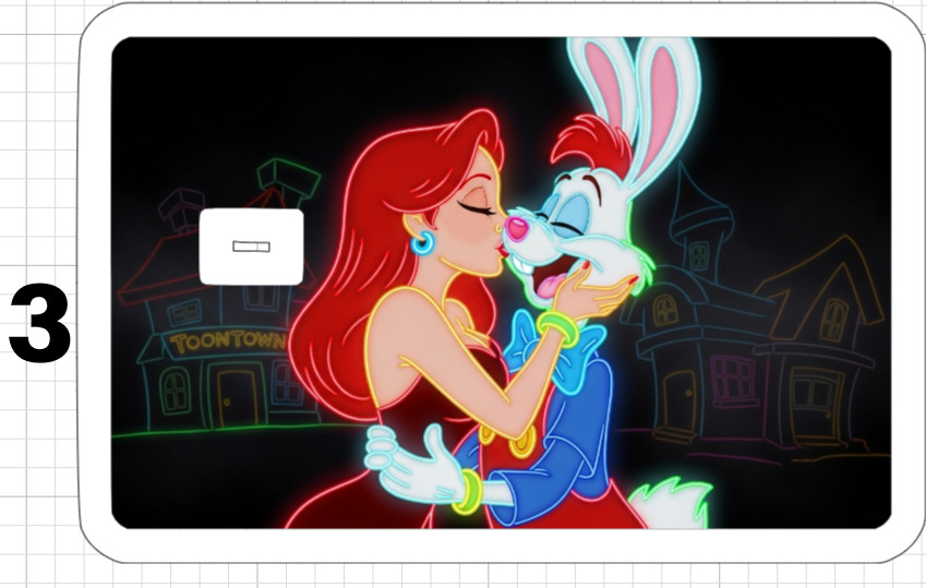 Jessica Rabbit Credit Debit ATM Card Skin Sticker Disney Roger Neon Art Retro