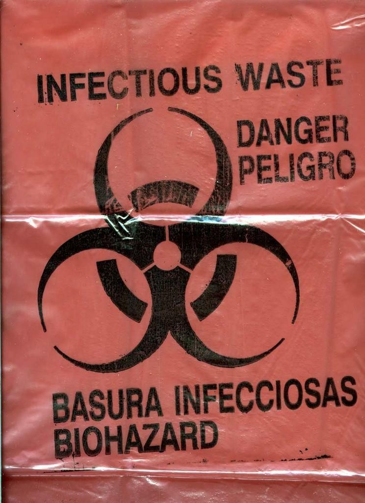 5 Biohazard 4×3 Stickers+Infectious Waste Biohazard Plastic Bags Lab Safety Lot