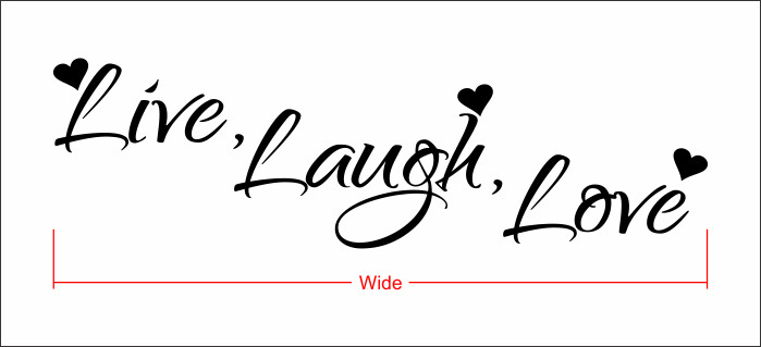 Live Laugh Love Sticker Vinyl Decal, Family Quote Wall Art Home Decor Car Window