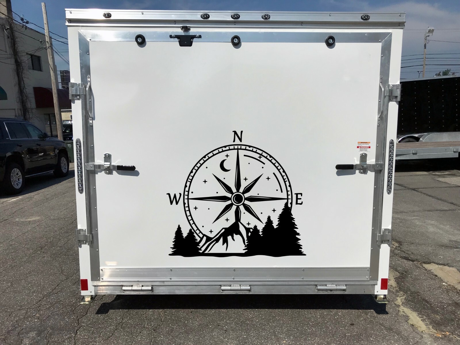 Compass Rose Mountain Vinyl Decal V1 – Forest Graphics for RV – Die Cut Sticker