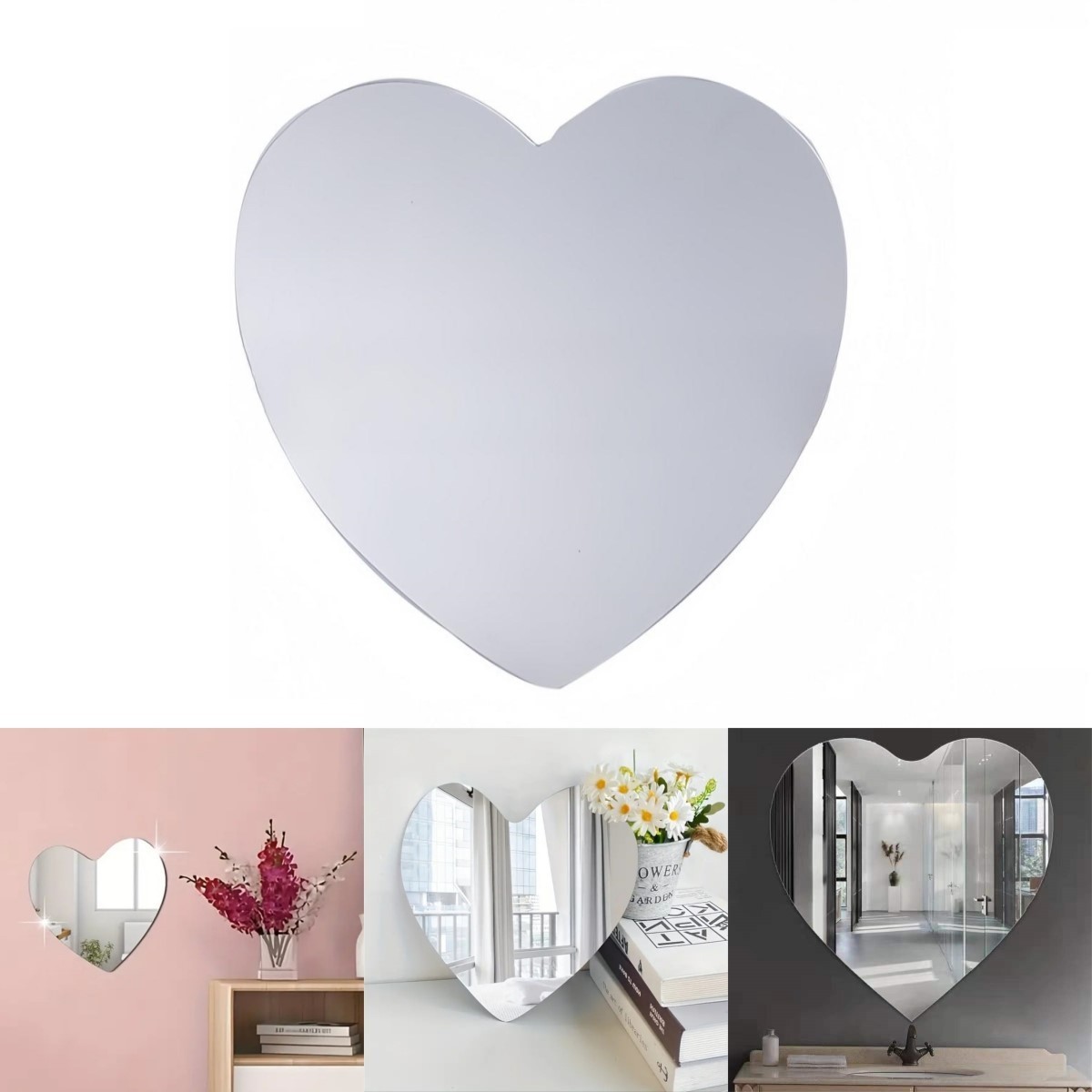 Elegant Heart Shaped Wall Mirror for Home Decoration and Aesthetic Appeal