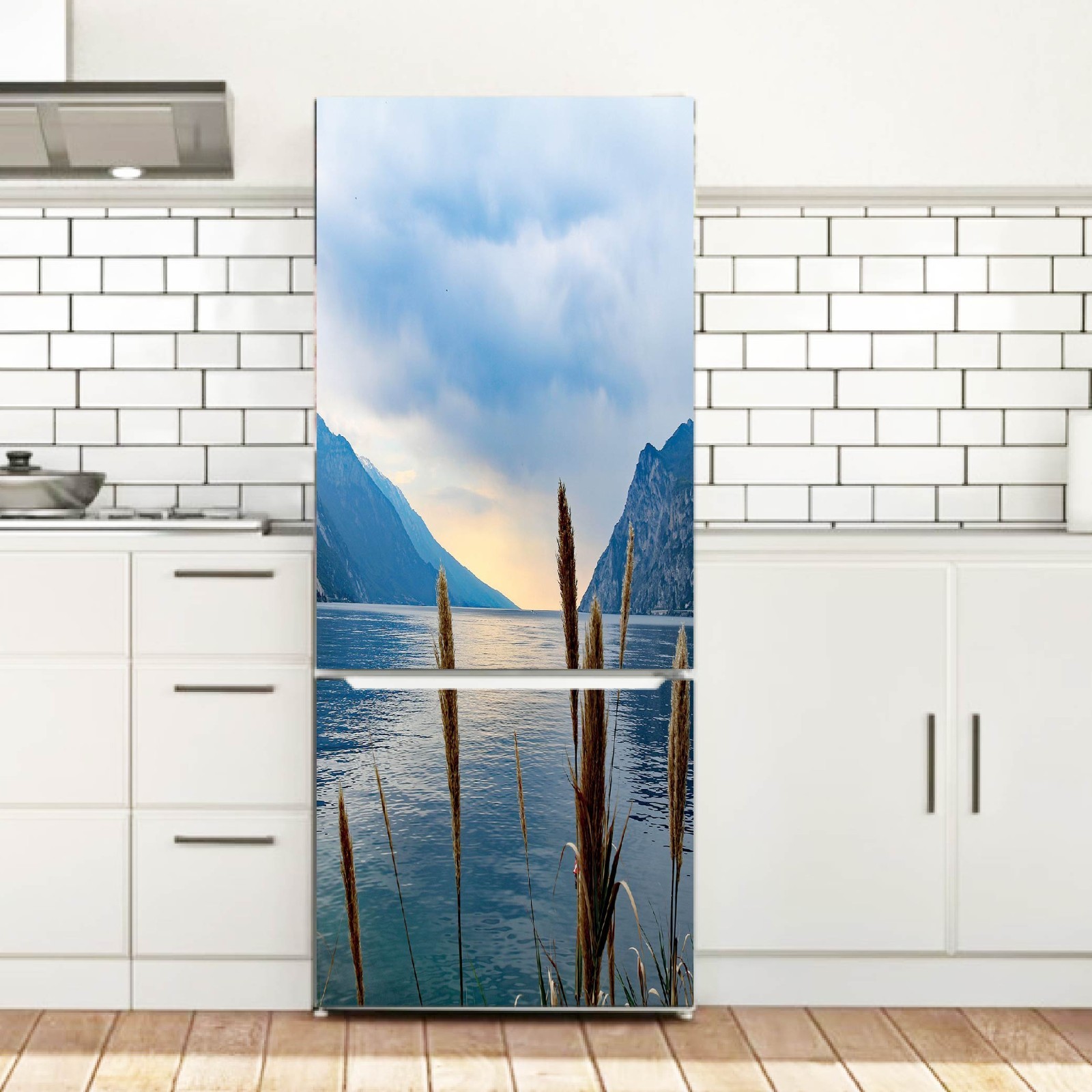 Nature Refrigerator Wrap, Peel and Stick Fridge Cover Decor