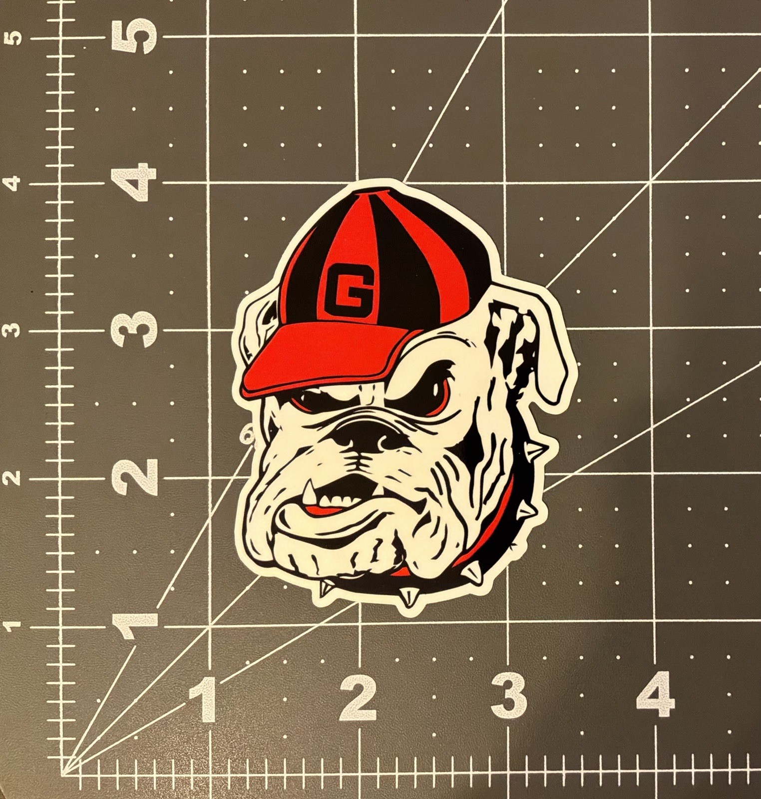 Georgia Bulldogs Sticker 3” Red Cap