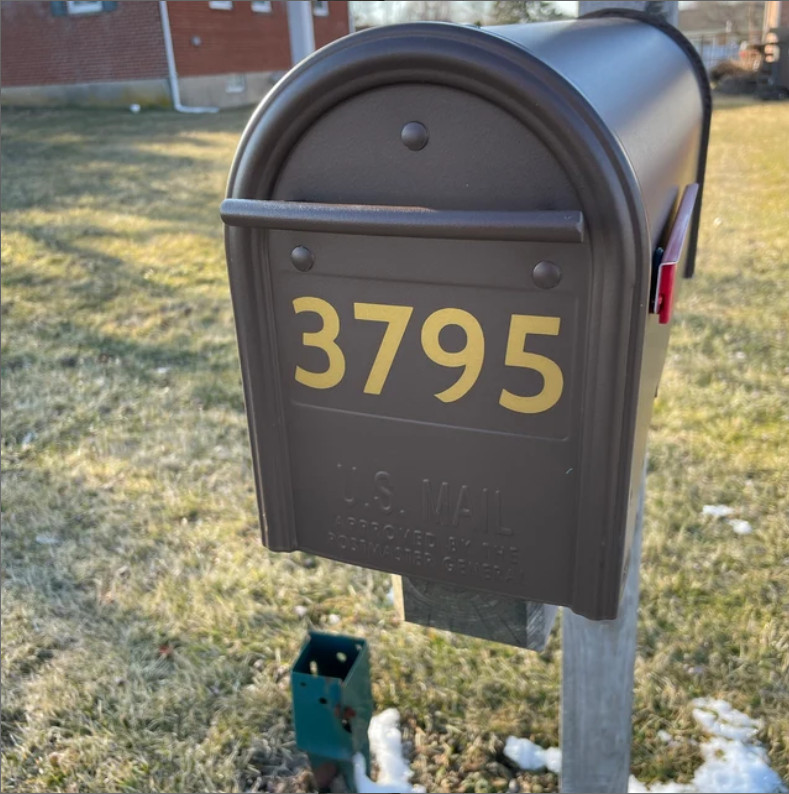 SET OF 2 – Custom Mailbox Numbers REFLECTIVE Vinyl Decals Stickers house street