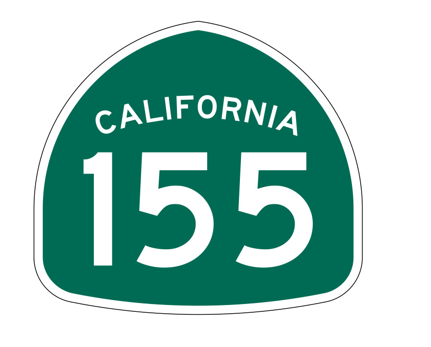 California State Route 155 Sticker Decal R1226 Highway Sign
