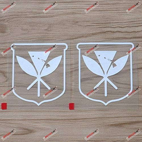2X 4" Kanaka Maoli Flag Hawaiian Hawaii Decal Sticker Car Vinyl 4 Inches White