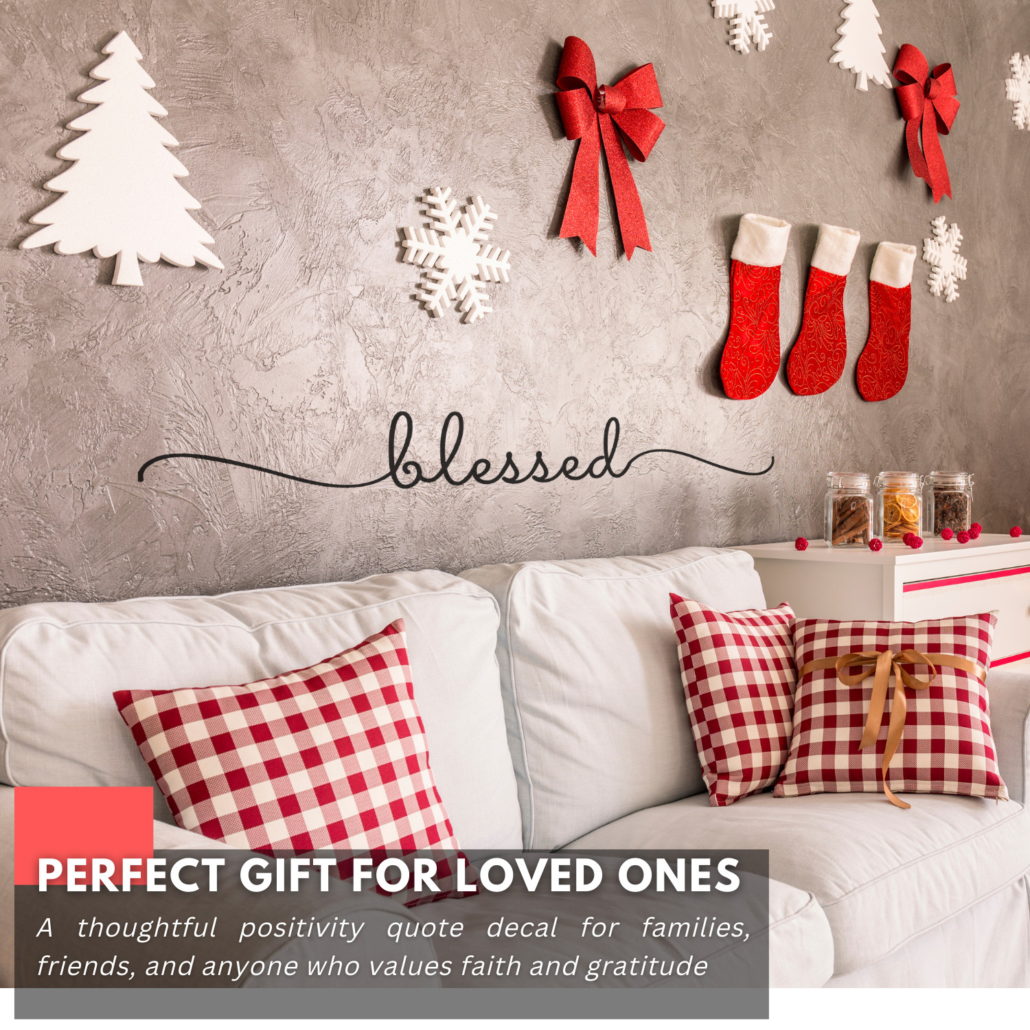 Blessed Religious Inspirational Wall Decal Sticker Quote Home Vinyl Decor