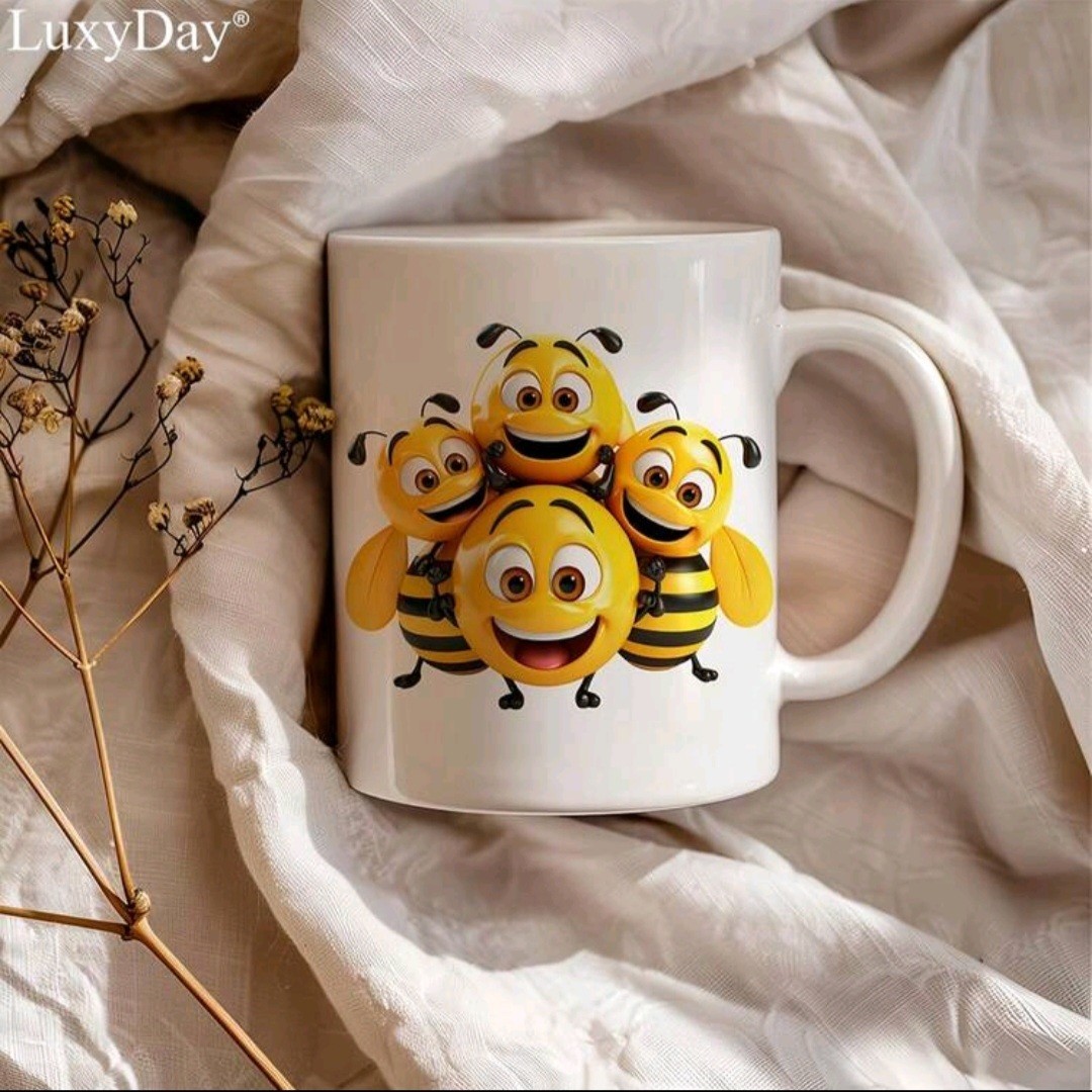 12pcs/Set LuxyDay Bee Sunflower Cartoon Vinyl UV Wrap Waterproof Cup Stickers