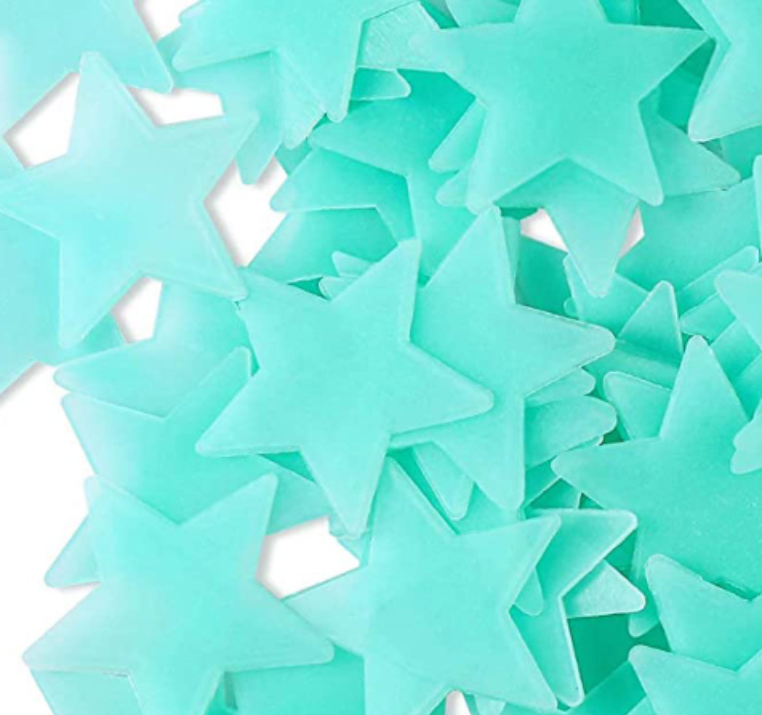 Blue 3D Glow in the Dark Stars & Moon Wall Stickers – 100pcs Kids Bedroom Decor